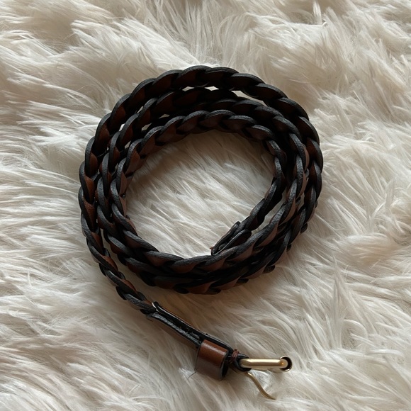 Genuine Leather Braided Brown Belt - Picture 2 of 5